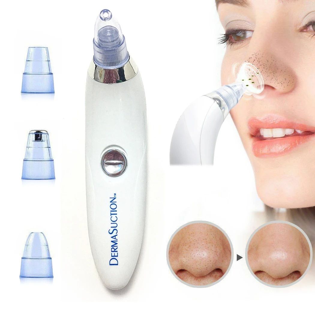 Cell Operated Blackhead Removal Machine Derma Suction 4 In 1 Black Head Remover Machine