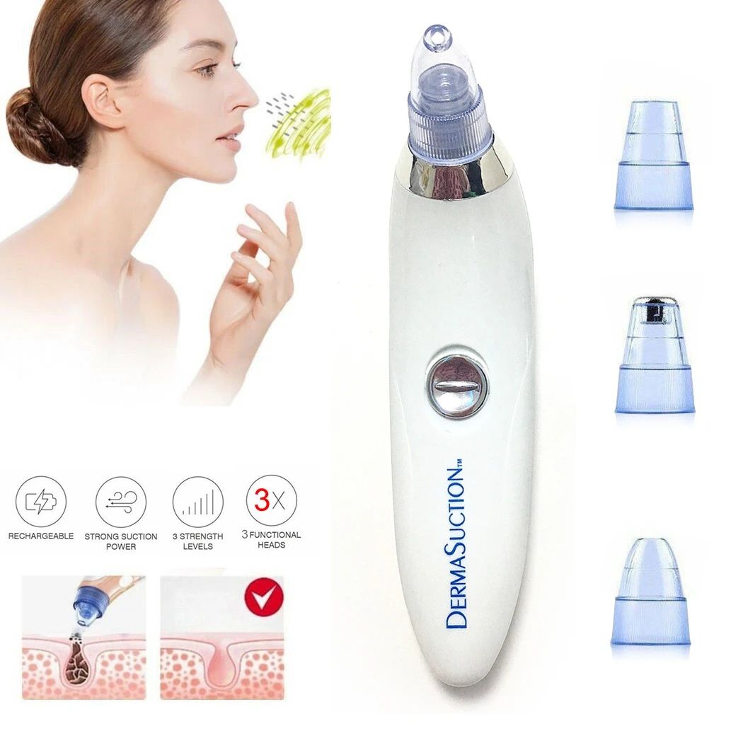 Cell Operated Blackhead Removal Machine Derma Suction 4 In 1 Black Head Remover Machine